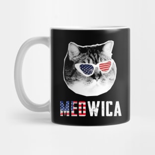 Meowica USA American Flag Cat Funny Mug